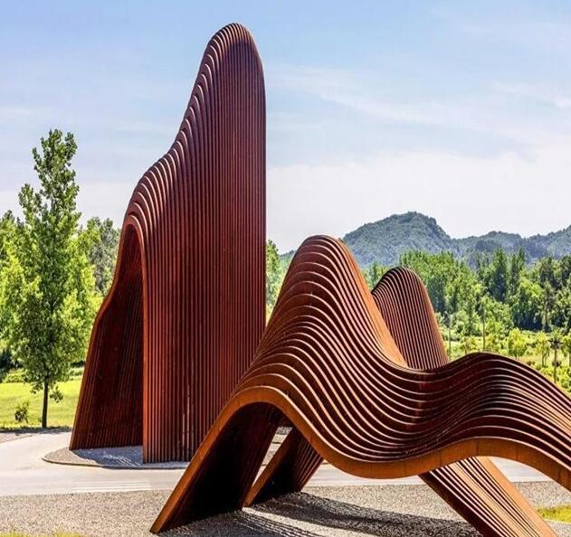 老城锈钢板造型